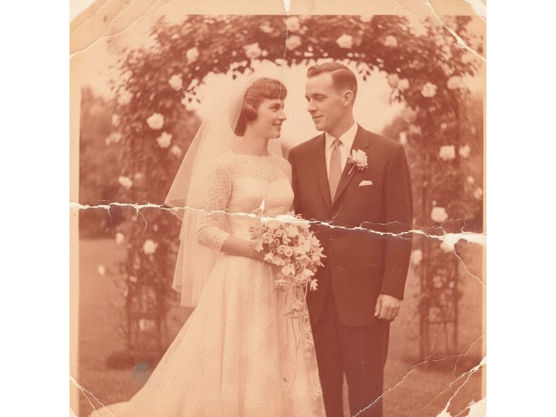 Original Black and White Studio Portrait Original black and white family portrait showing formal studio photograph before AI colorization